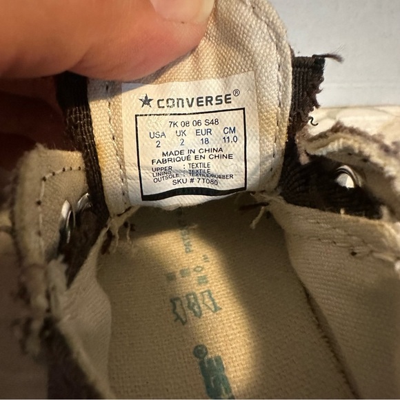 Converse All Star Infant Toddler Size 2 Brown Slip On Sneaker Shoes 7T080 - Picture 6 of 6